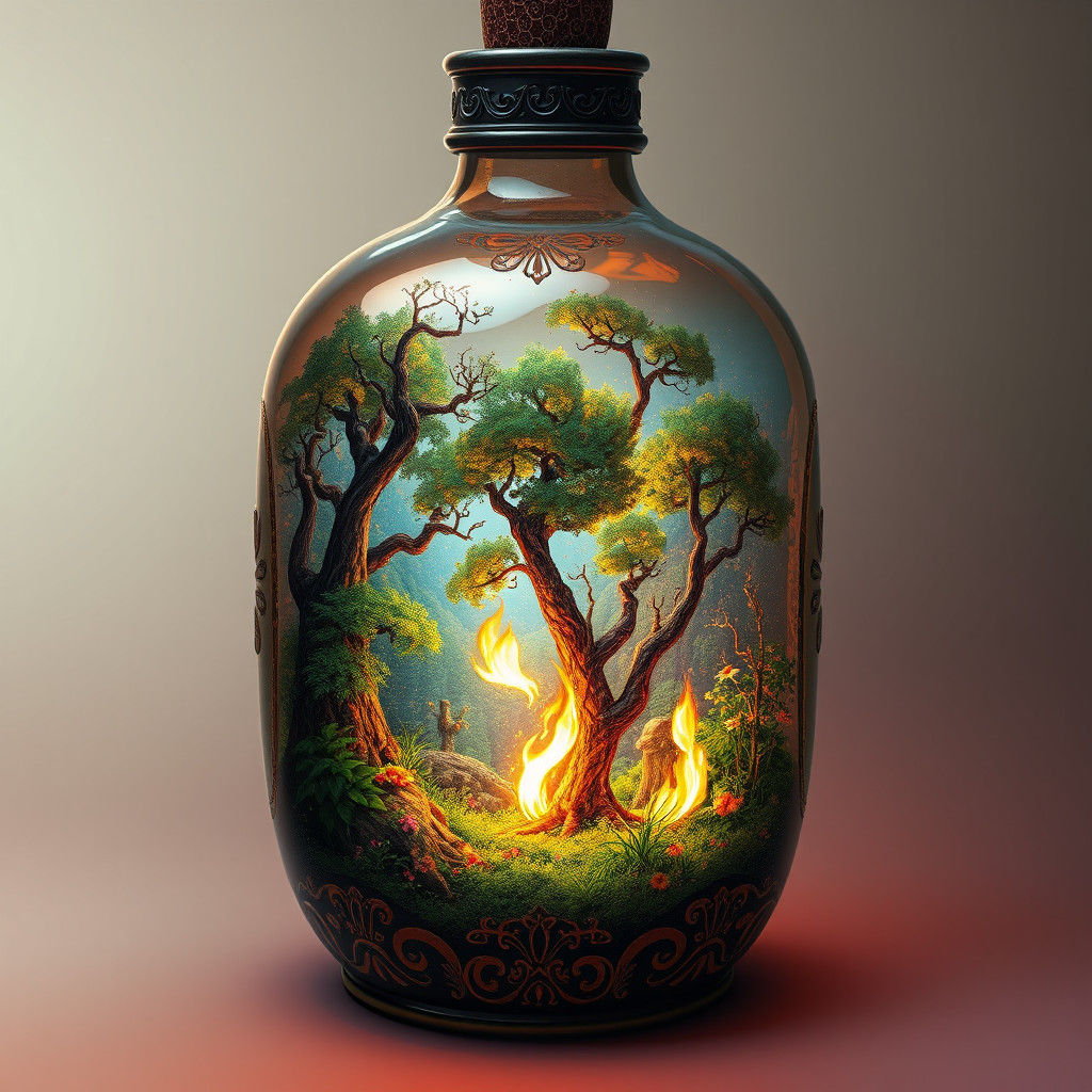 Wildfire in a Bottle: Forest Fantasy Art