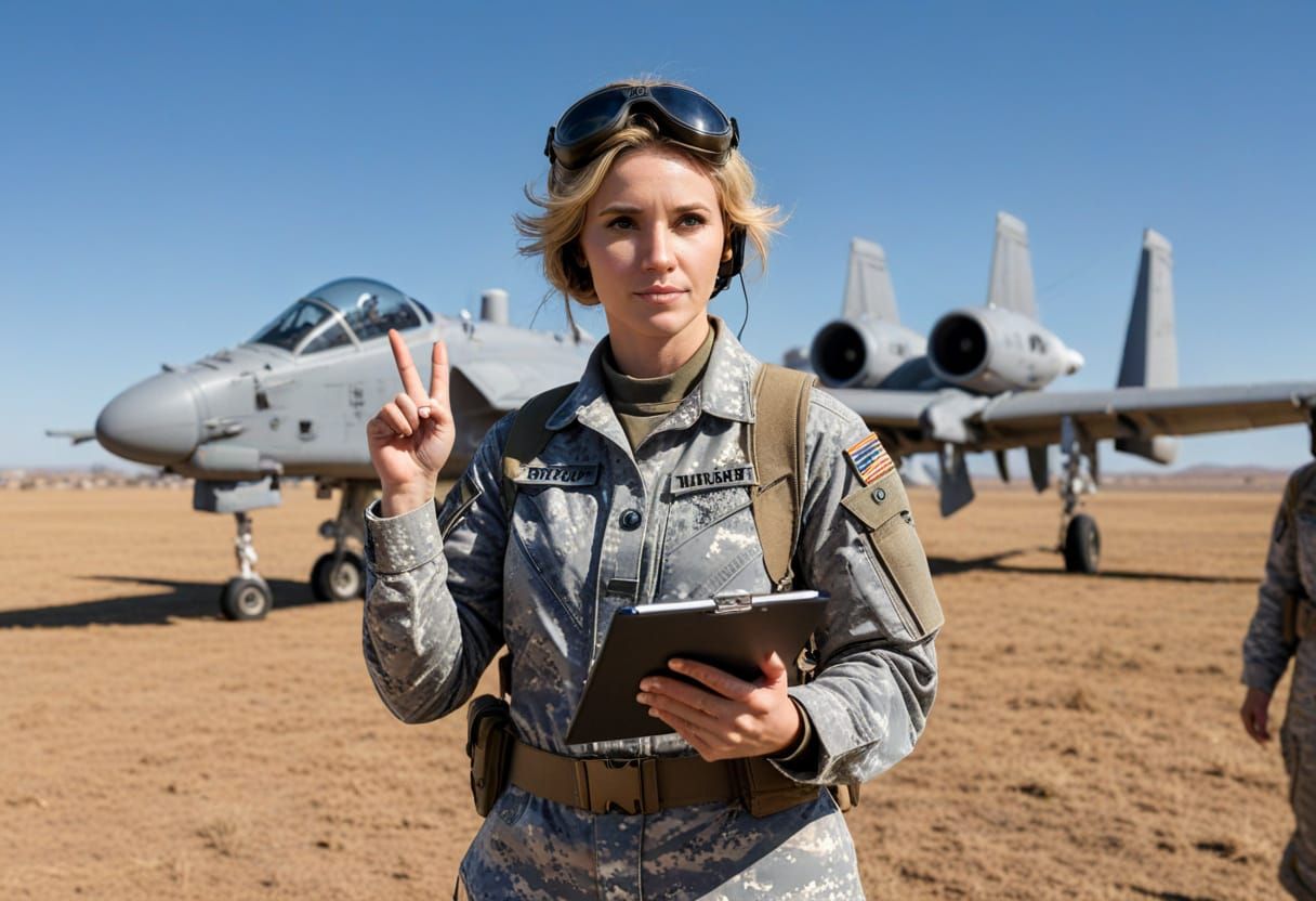 Female Army Instructors with A-10 Warthog
