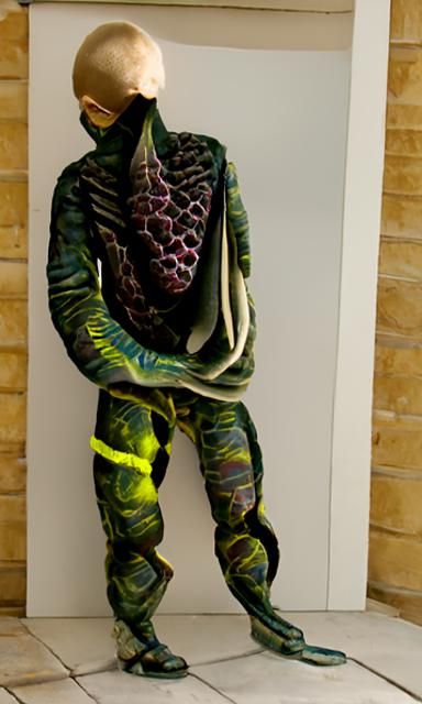 Man in Bio Scarf: Alien Aesthetic Art