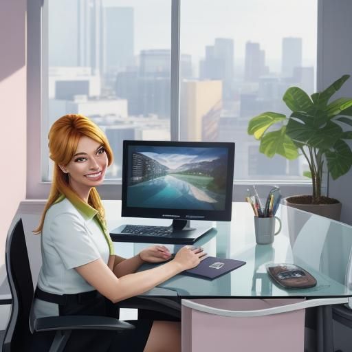 Happy Employee and Client in Pixar-Inspired 3D Animation