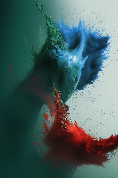 Intricate Action Painting with Dynamic Details