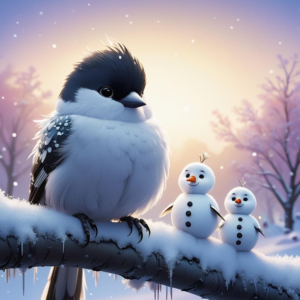 Shima-enaga, the Japanese Snow Fairy Bird
