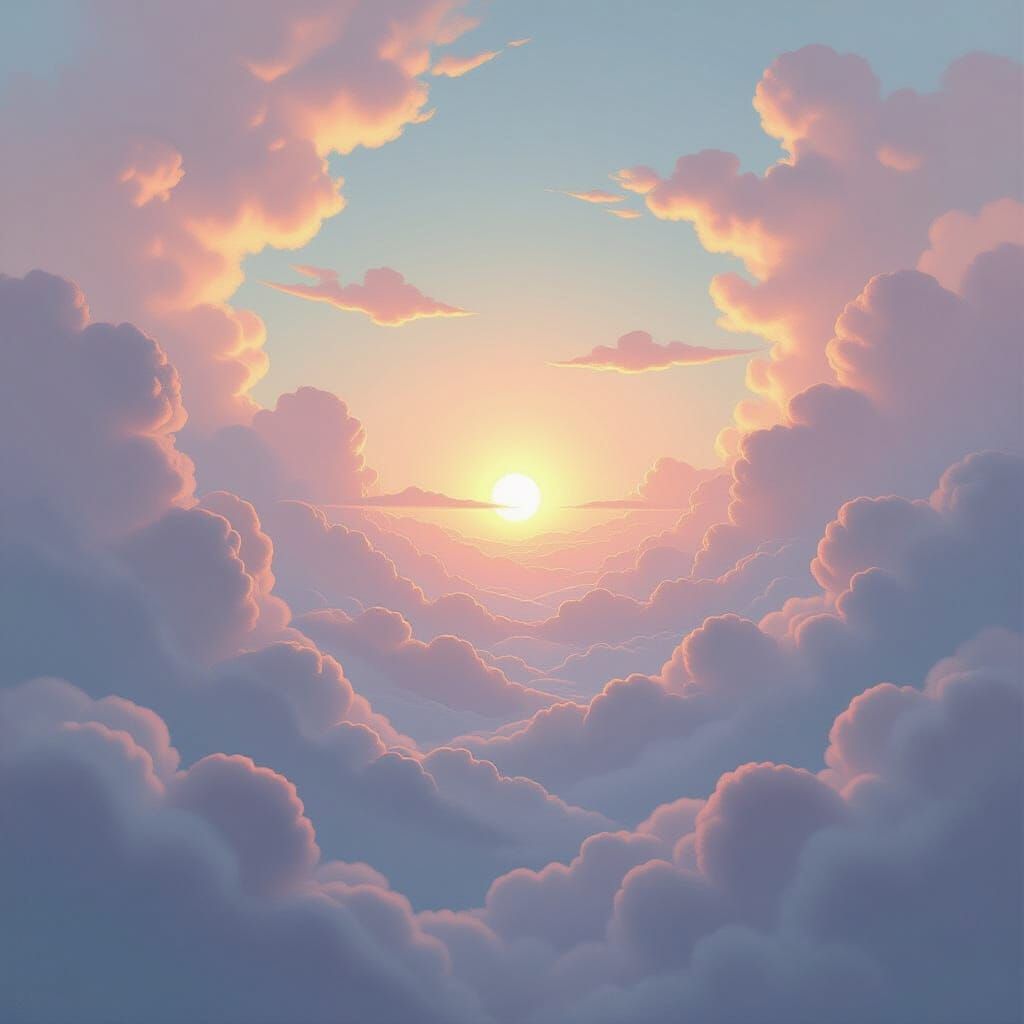 Ethereal Pastel Dreamscape with Rainbow Hues