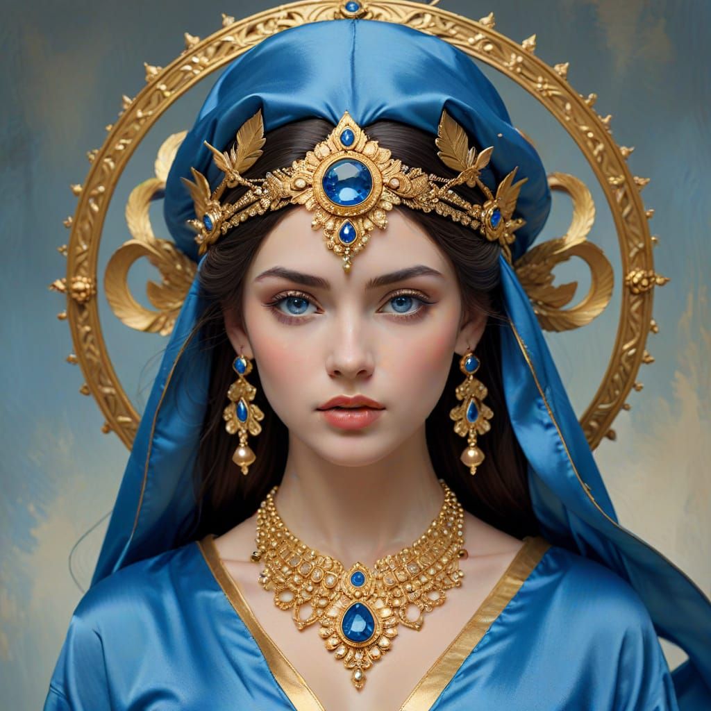 Mythological Goddess in Expressionist Style