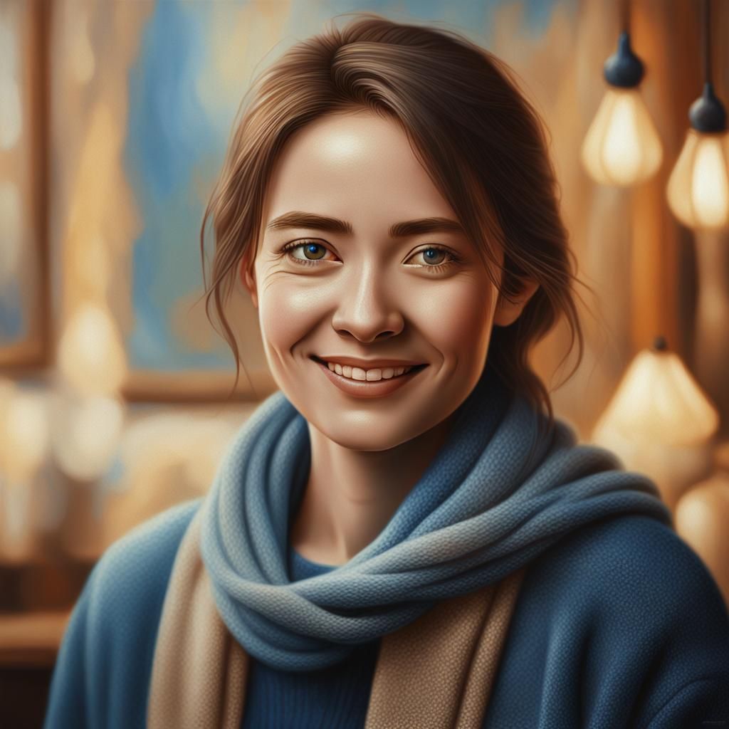 Hyper-Realistic Portrait of a Woman in Oil