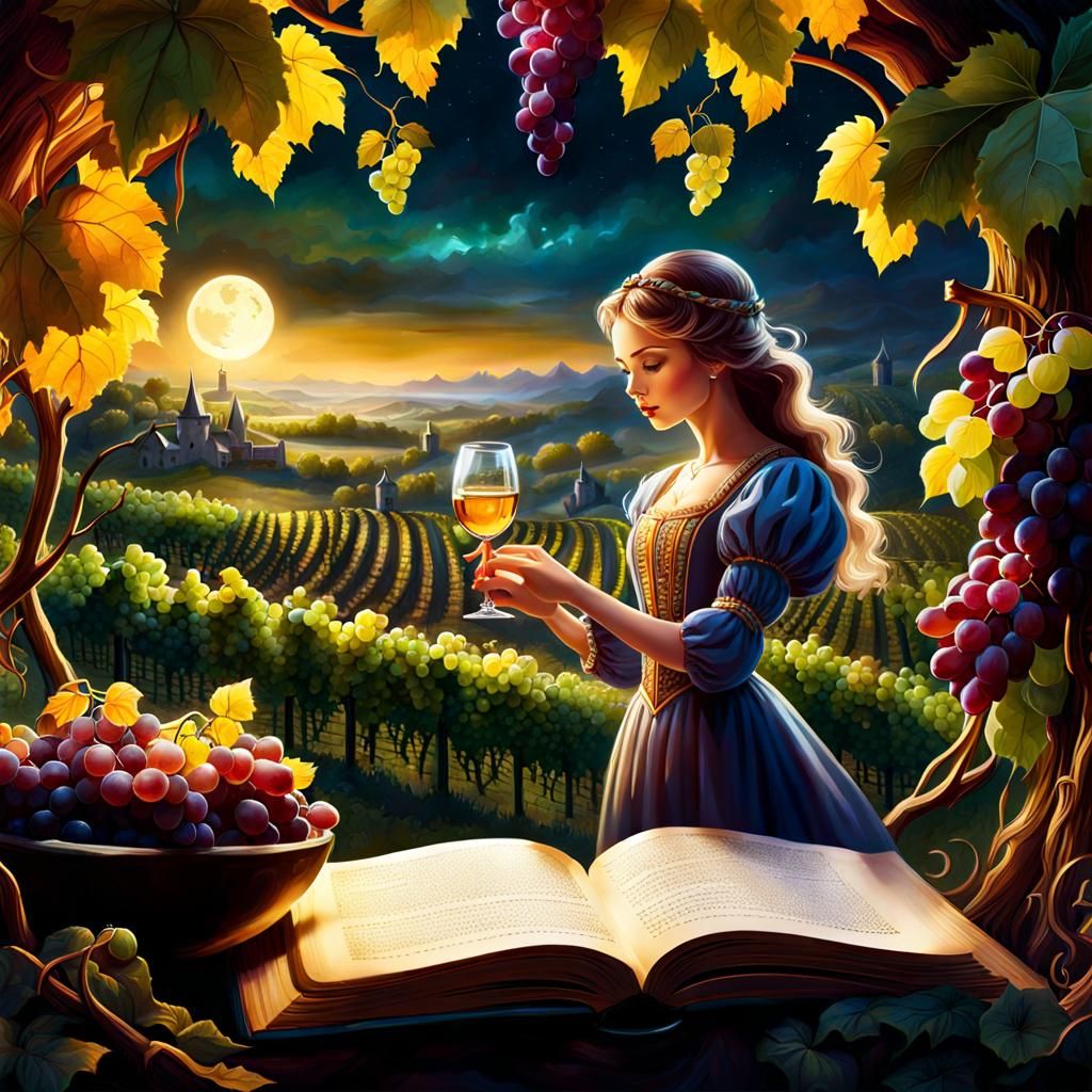 Magical Vineyard in Amber Book: Fantasy Concept Art