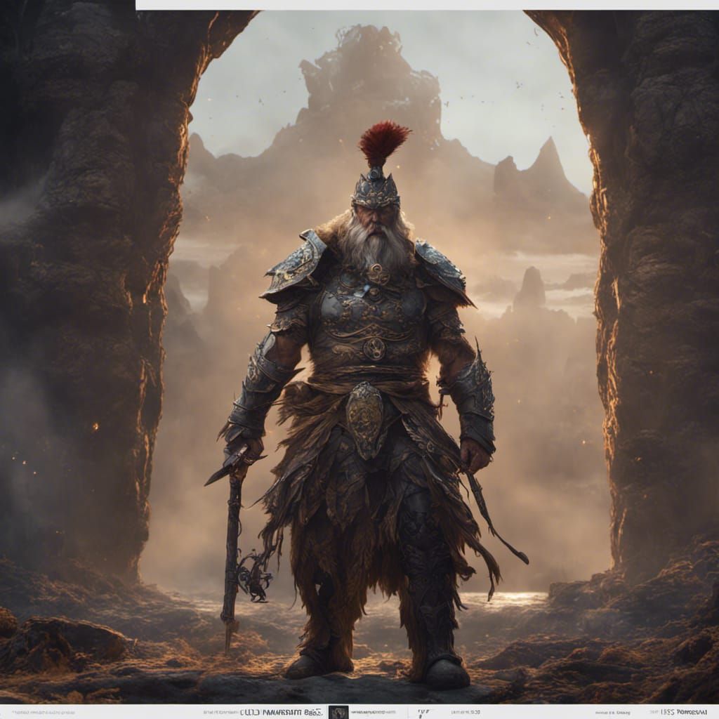 Detailed Matte Painting of an Old Warrior