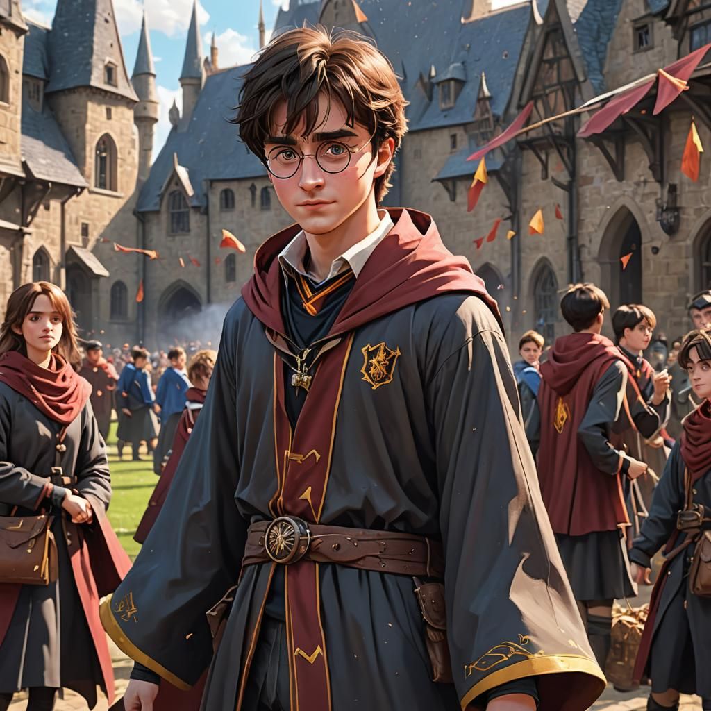 Harry Potter in Quidditch Robes: 3D Anime Art
