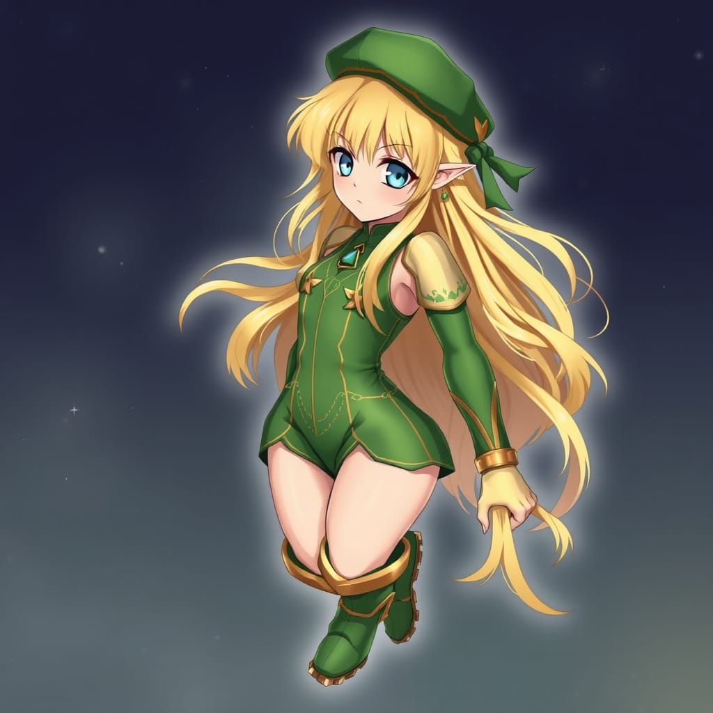 Floating Valkyrie with Blond Hair in Yoshinari Style