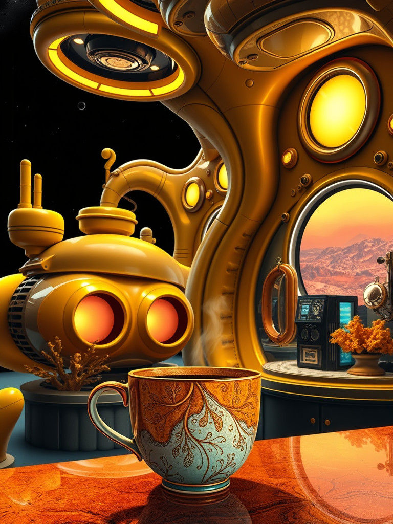 Extraterrestrial Fueling Depot in Cosmic Surrealism