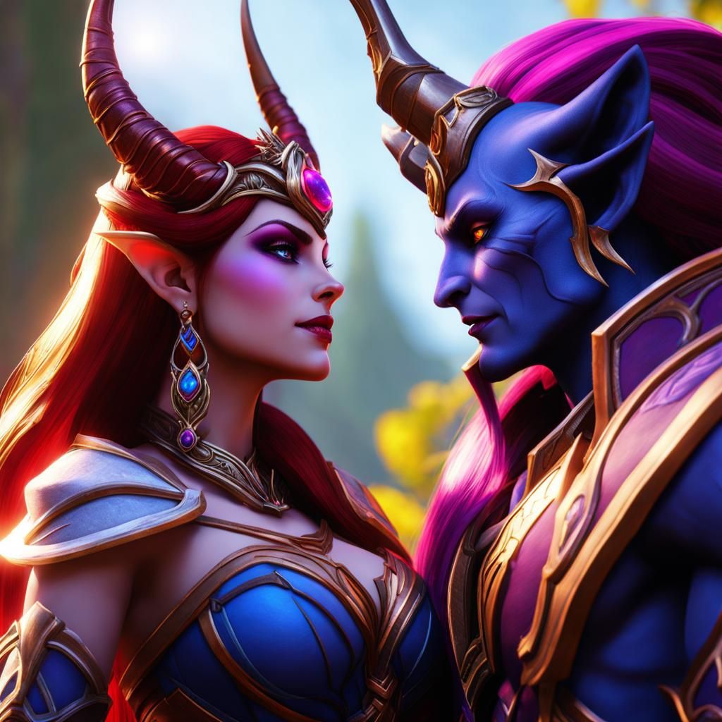 Romantic Elven Couple in a Palace, Hyperrealistic 8K