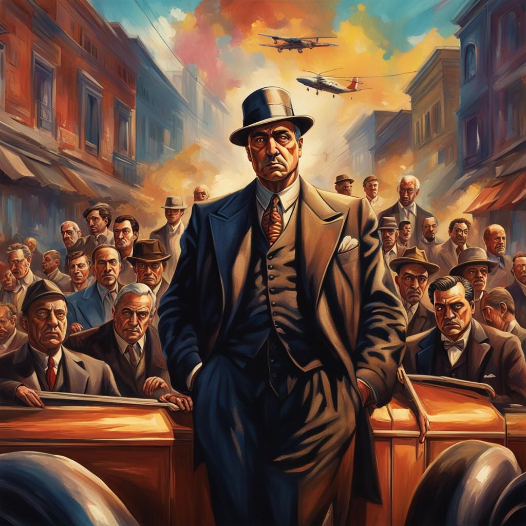 1930s Godfather and Gang: Hyperrealistic Concept Art