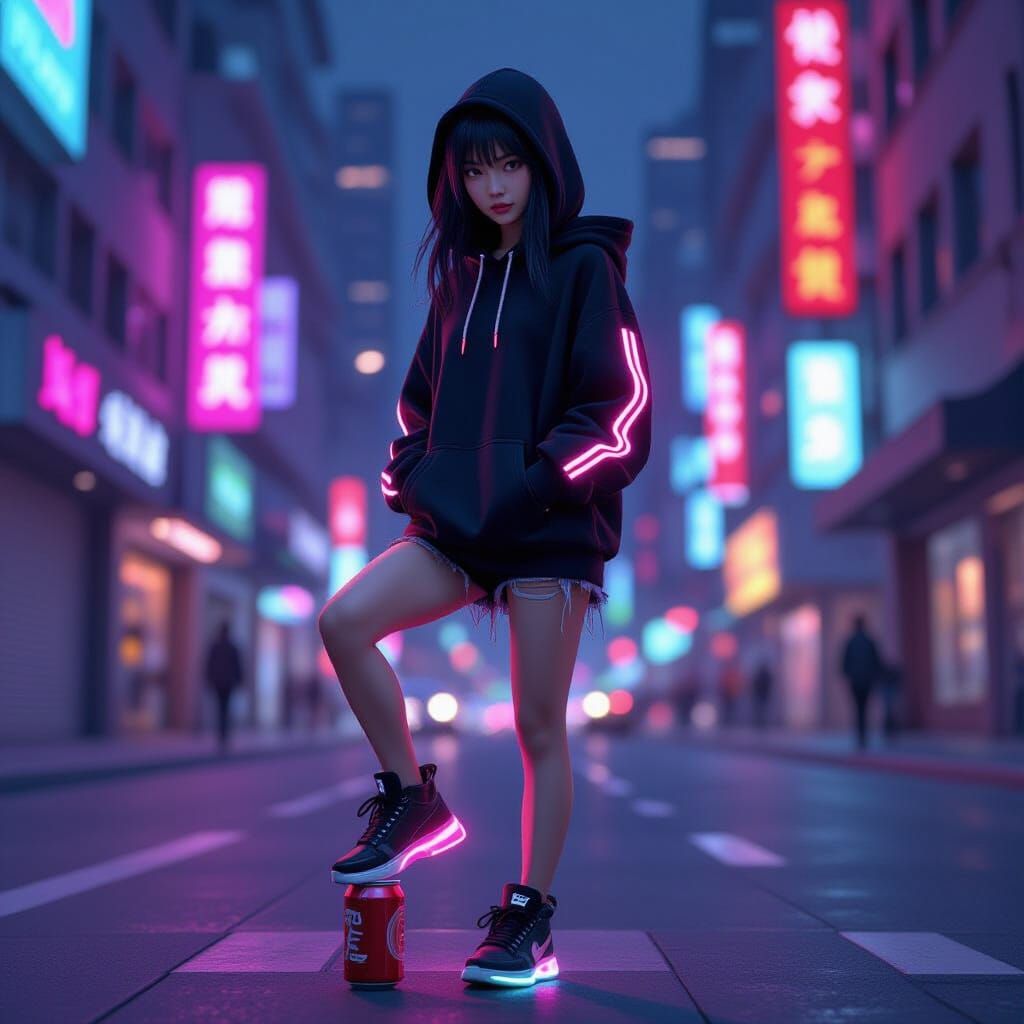 Neon City Girl Crushes Can: Ash Thorp Style