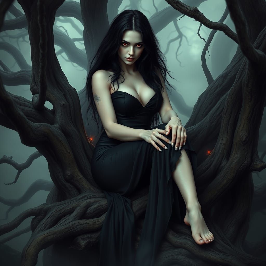 Enchanting Witch in Dark Fantasy Art