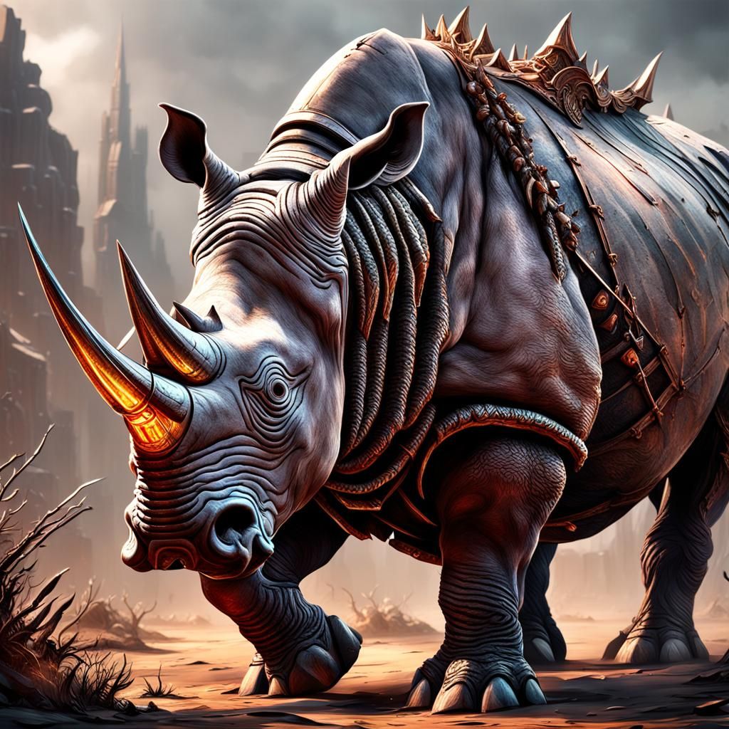 Rhino Berserker: Detailed Fantasy Concept Art