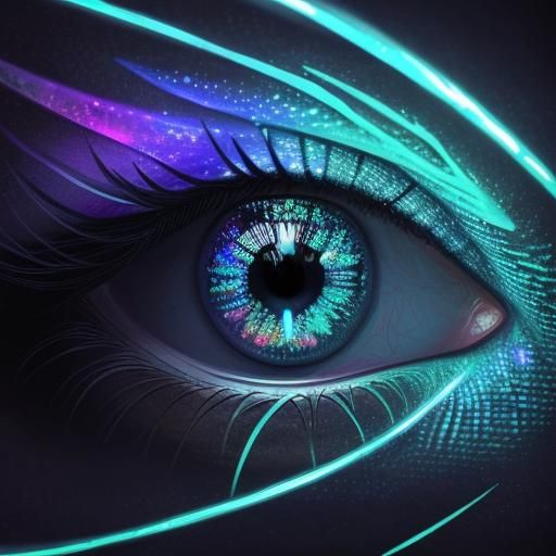 Cyberpunk Dragon Wrapped in Magical Aura