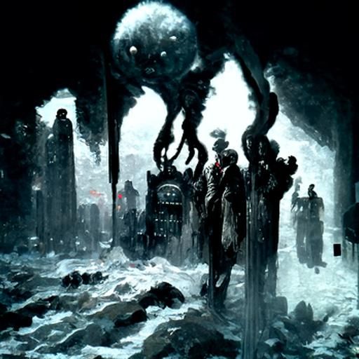 Lovecraftian City in Dark Fantasy Style
