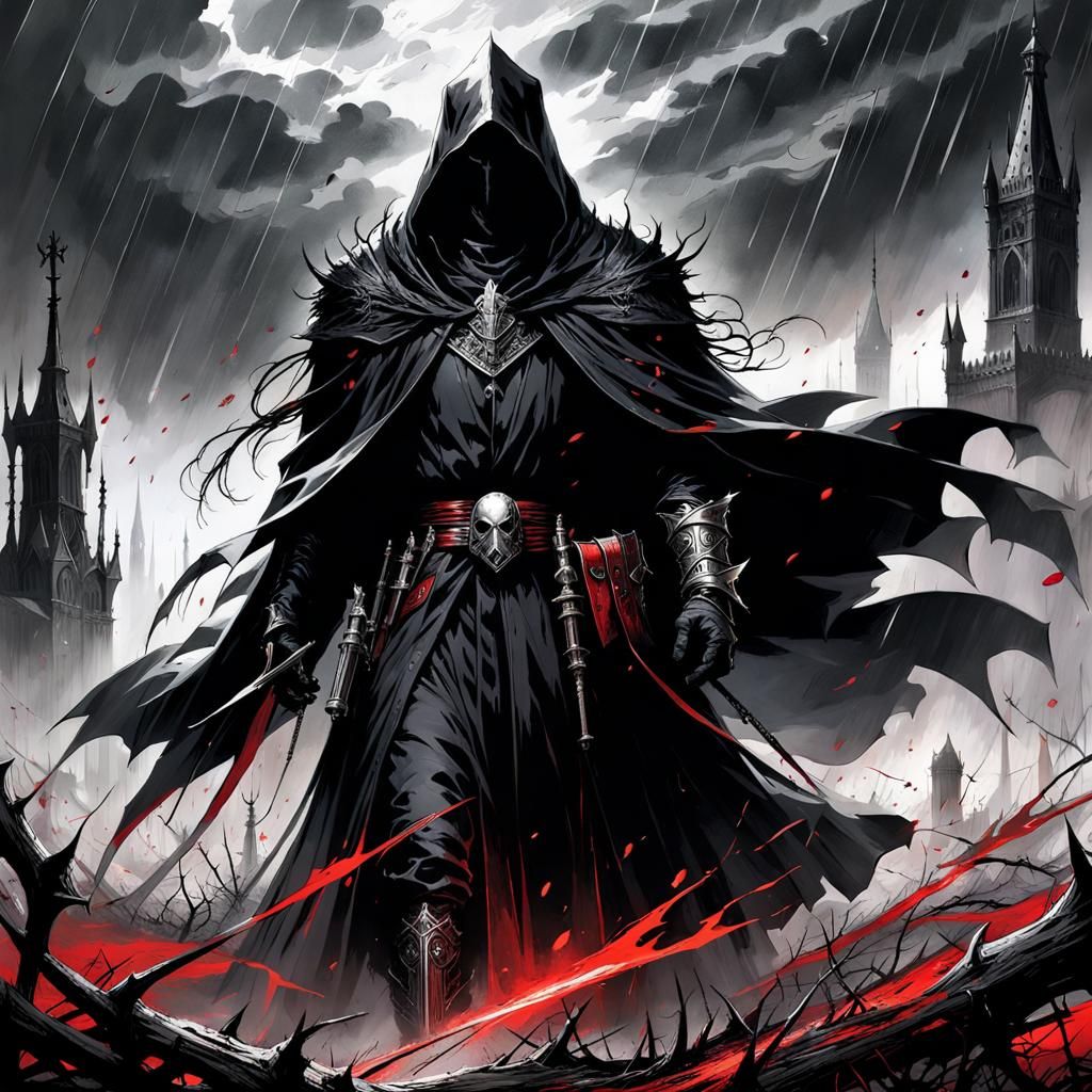 Dark Fantasy Nazgul in Tim Burton Gothic Style