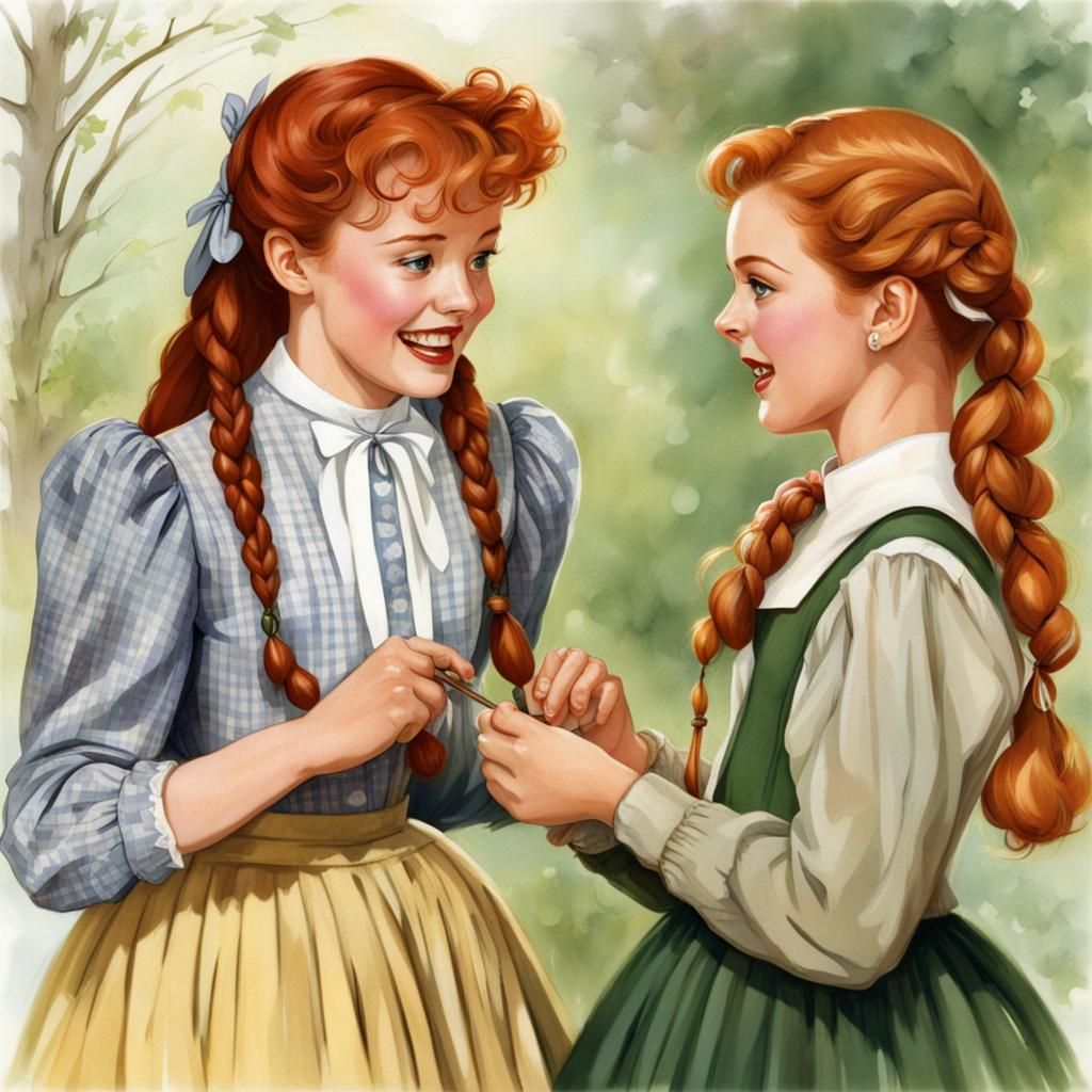 Anne Shirley and Diana Barry in Green Gables