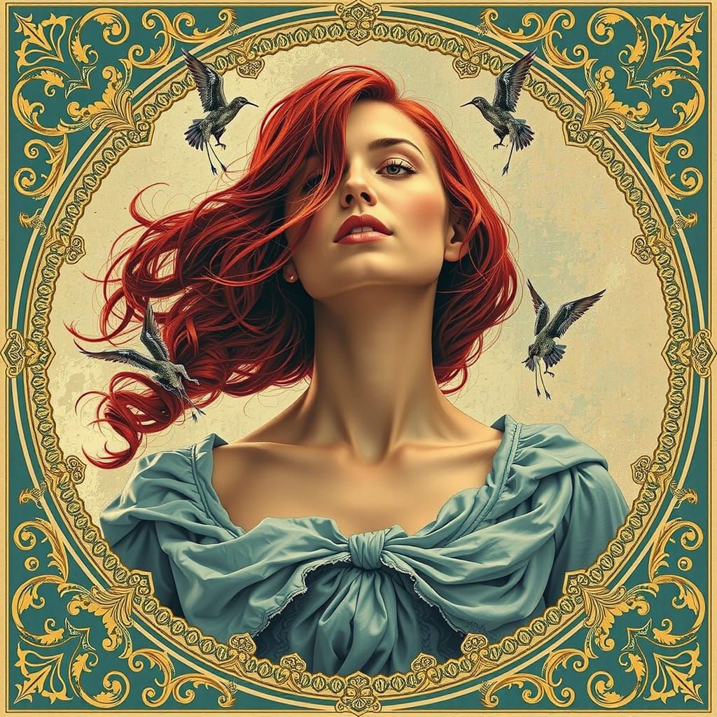 Abstract Swirling Forms in Deep Reds