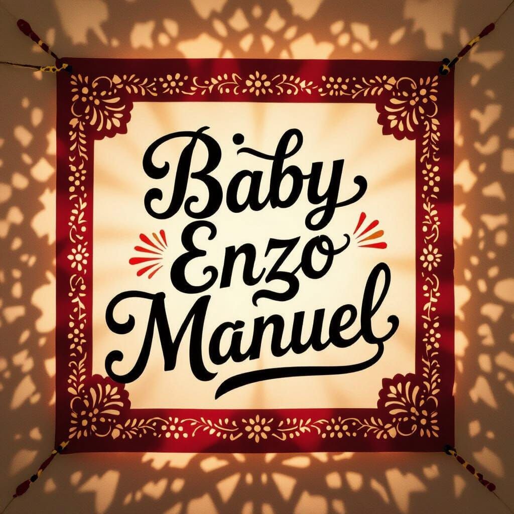 Papel Picado Banner for Baby Enzo Manuel