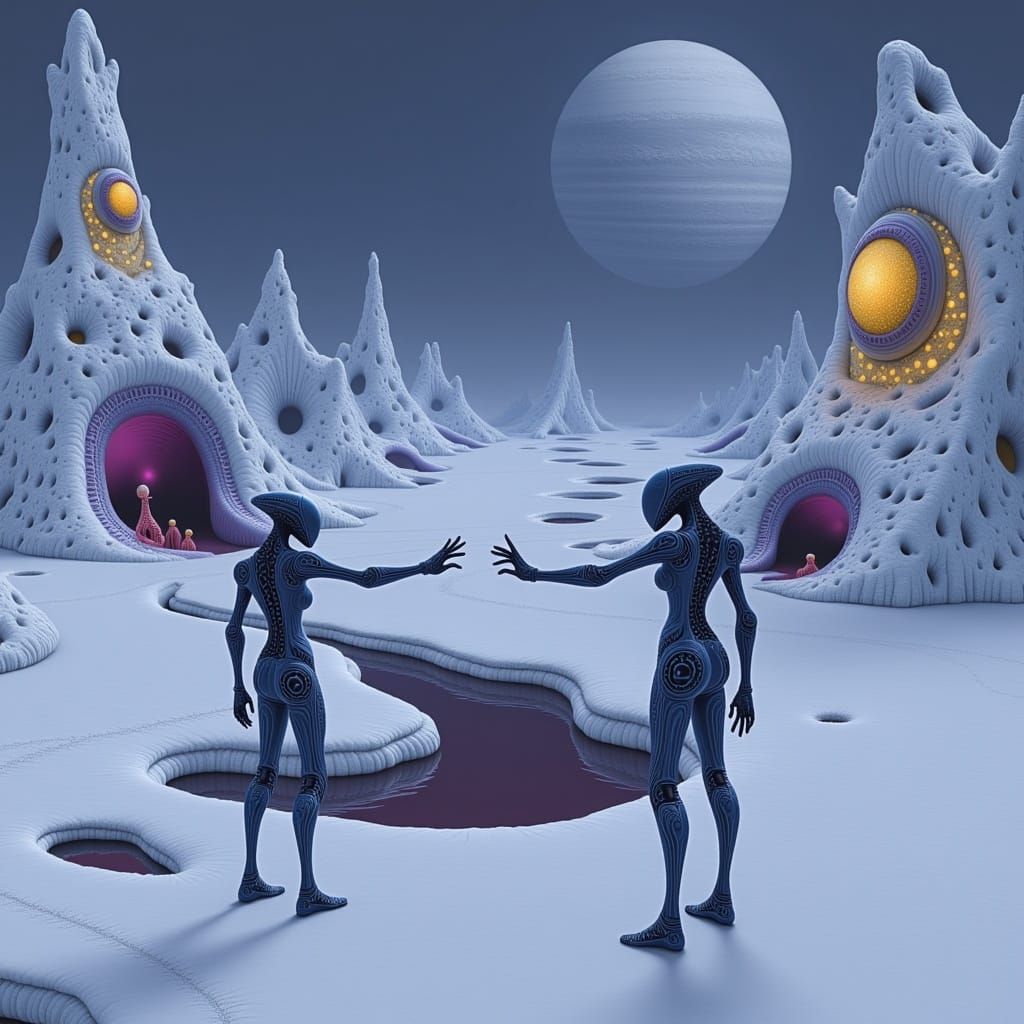 Surreal Alien World Unveils Harmony Between Tech and Nature