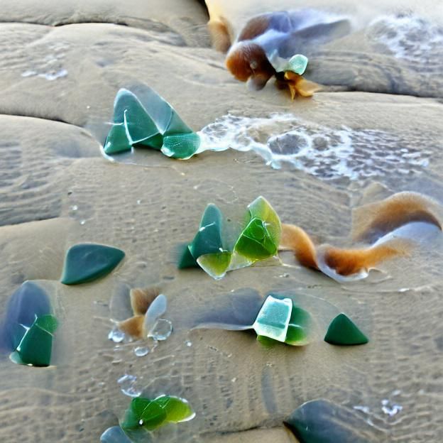 Colorful Sea Glass Collection on Sandy Beach