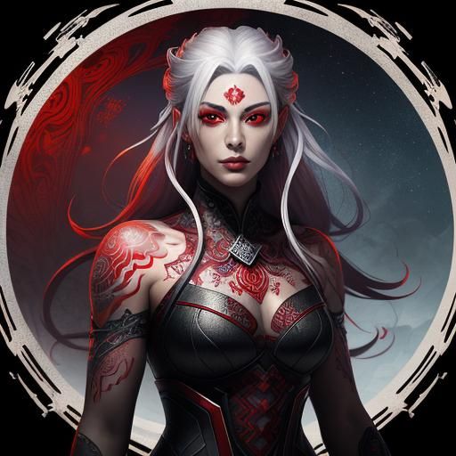 Mysterious Woman with Ice Crystals, Fantasy Art