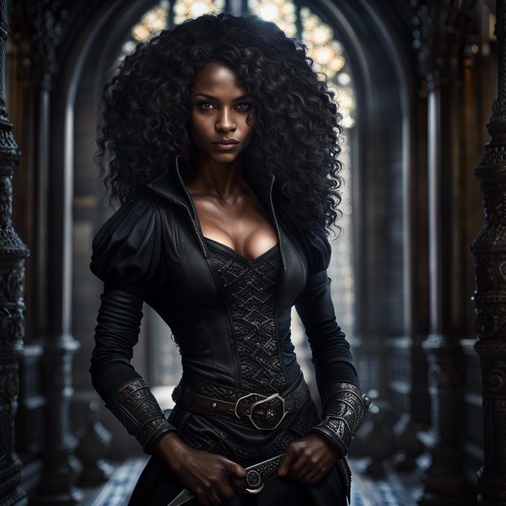 Medieval Assassin in Castle Hall: Hyperrealistic Image