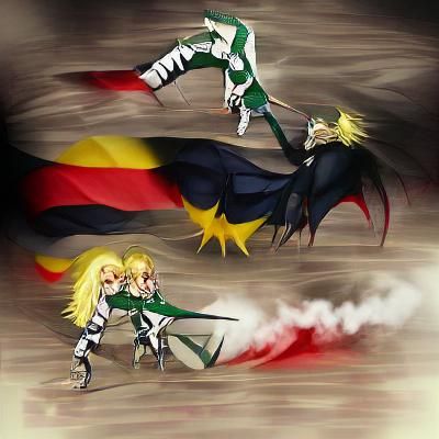 Germania Medieval Rivalry in a Stylized Scene