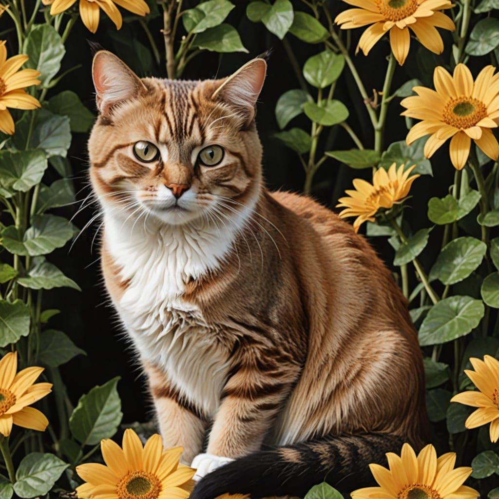 Feline Portrait in Oil Paint