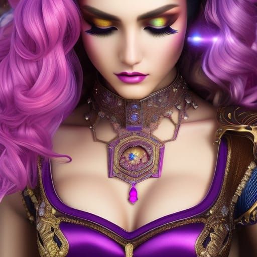 Steampunk Girl in Rainy New York Night