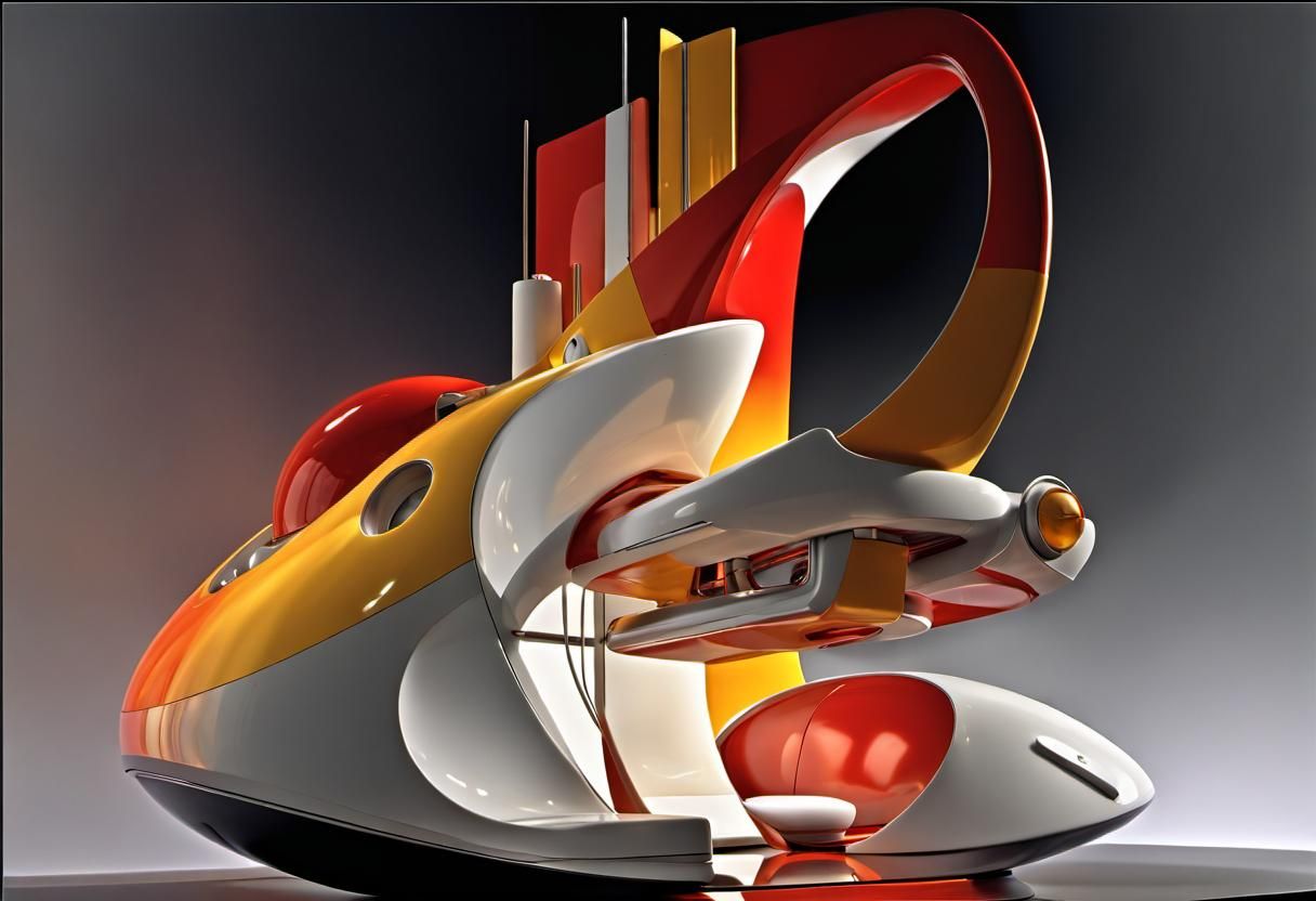 Futuristic Machine in Art Deco Science Fiction Style