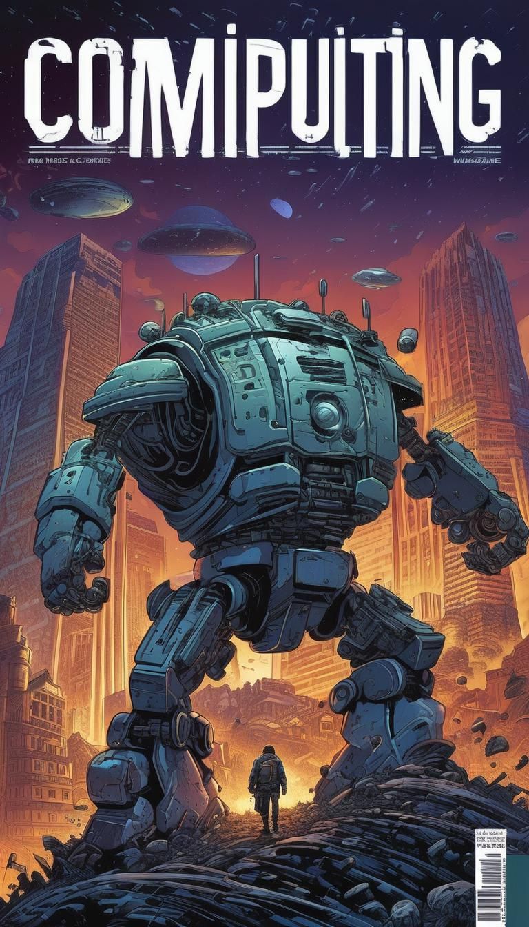 Comic Book Style Computing Magazine Cover