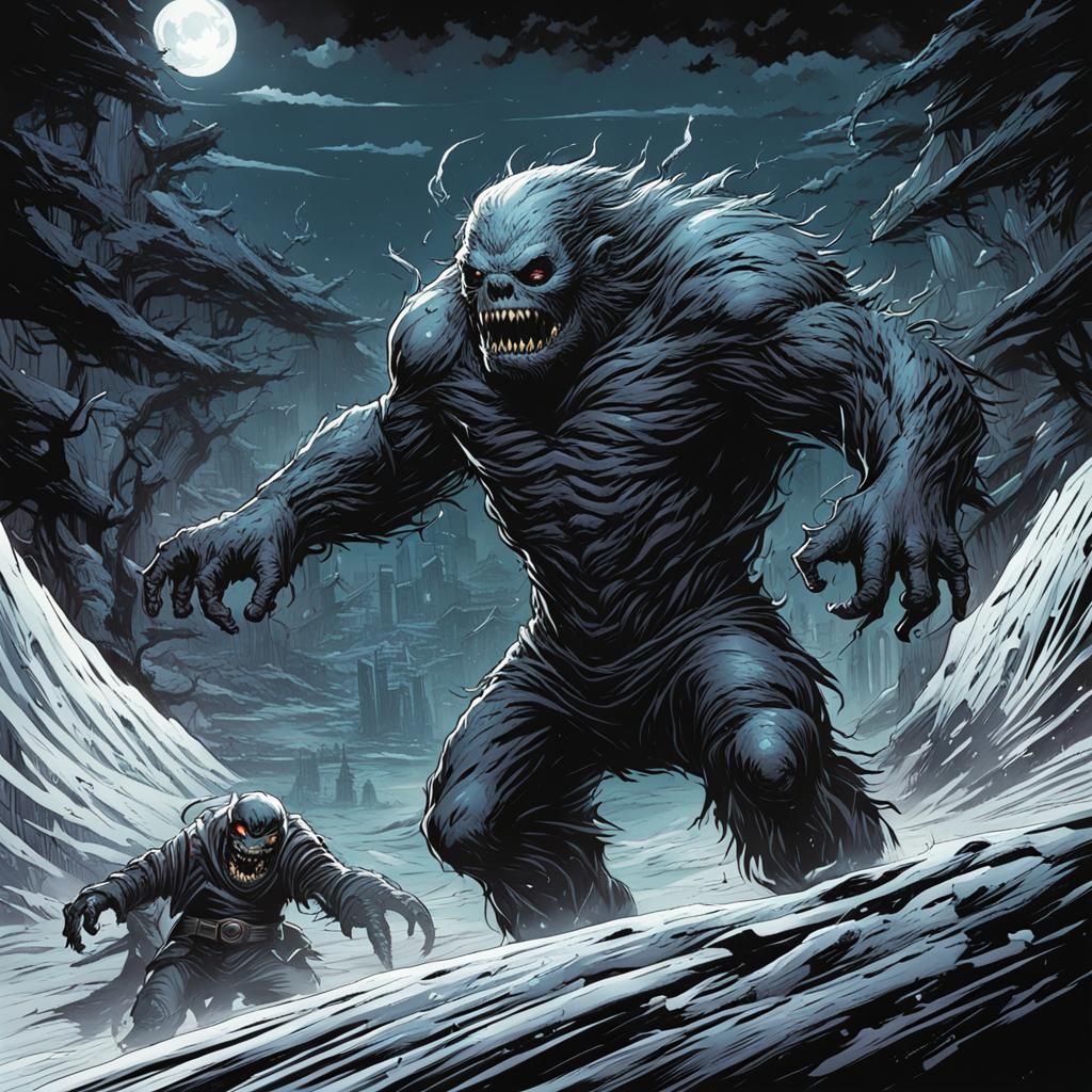 Dark Little Monster in Comic Book Style