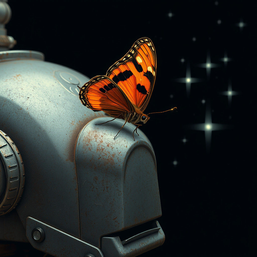 Butterfly's Magical Touch: Retro-Futuristic Robot Transforma...