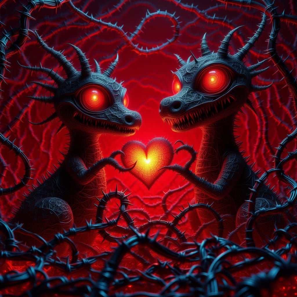 Romantic Lava Creatures with Volcano Heart Eruption