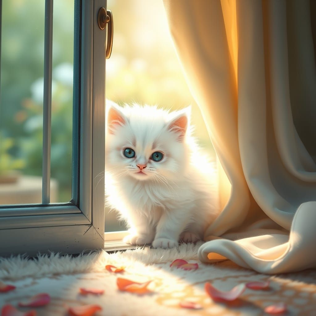 Fluffy Kitten in Ethereal Fantasy Style