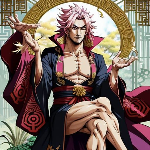 Dragon Person Tio in Anime Style Garden