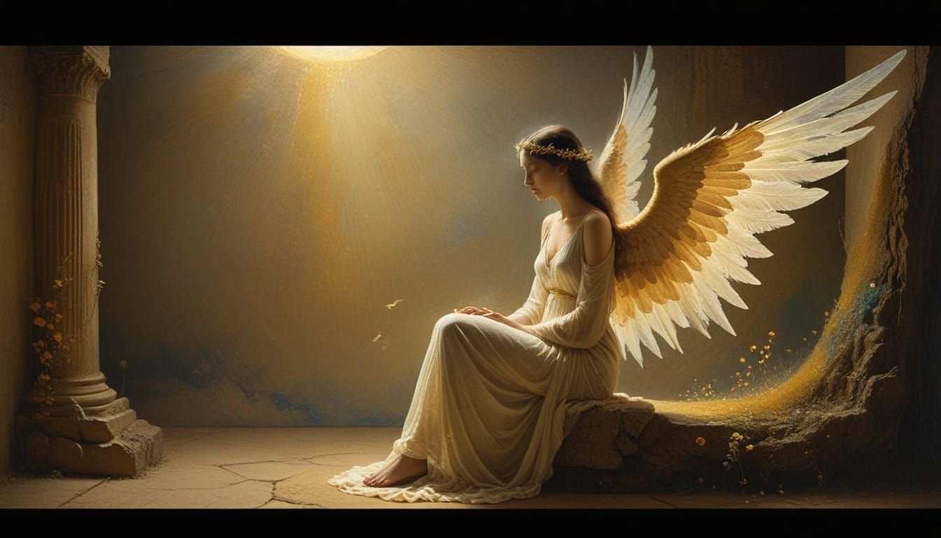 Mystical Woman in Whimsical, Dreamlike Atmosphere, with Deli...