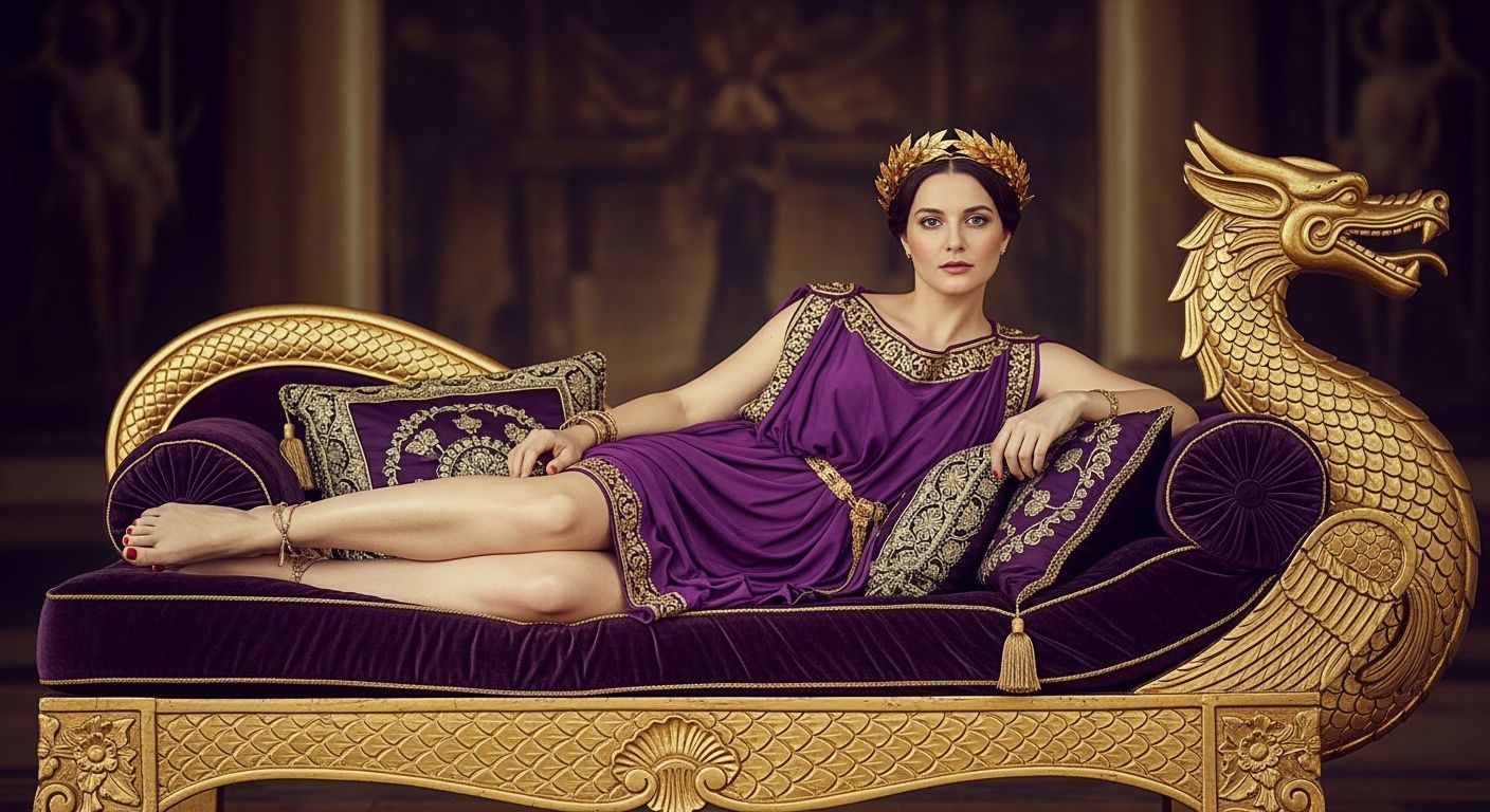 Roman Empress on Dragon Chaise Longue