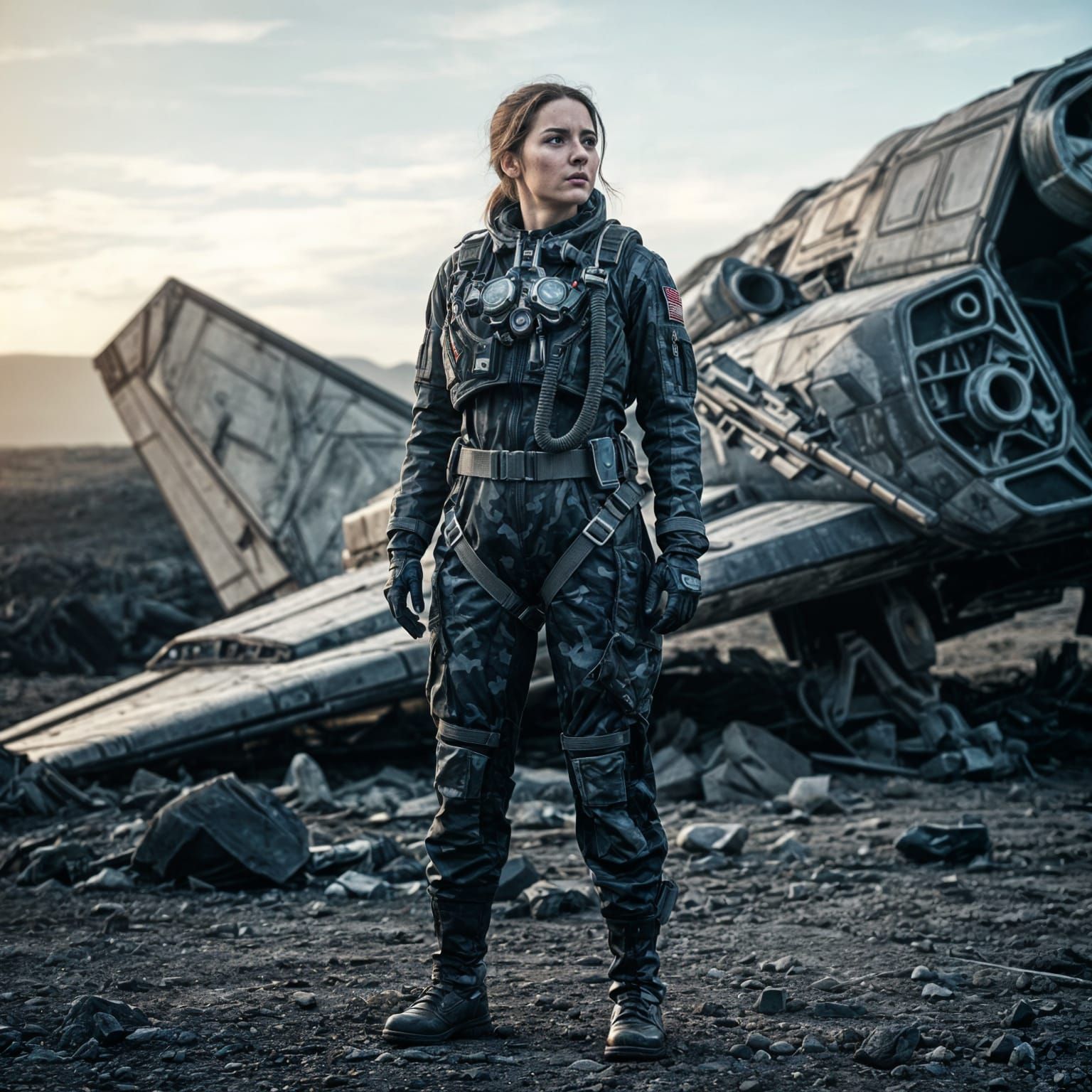 Crashed Pilot Surveys Alien Landscape