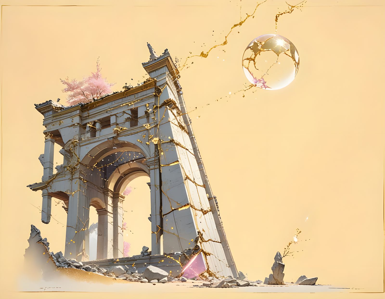 Kintsugi Ruins: A Porcelain Landscape