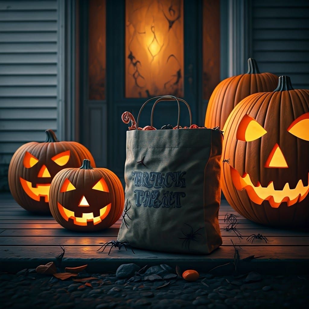 Spooky Halloween Candy Bag with Spiders