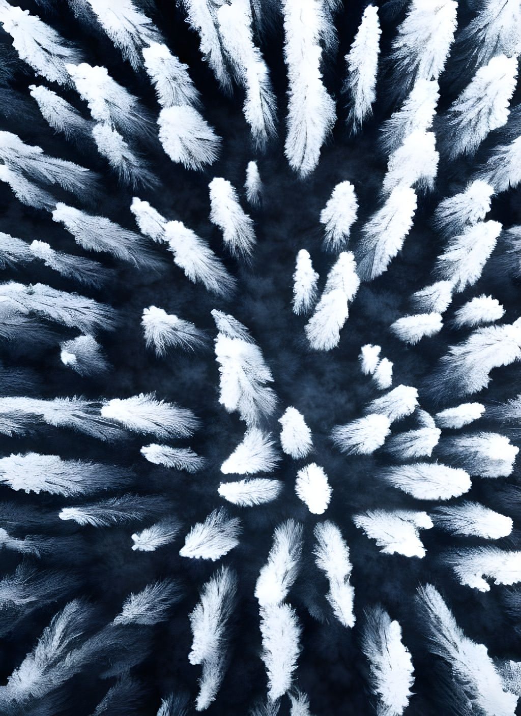 Sparkling Pine Tree Winter Landscape at Night