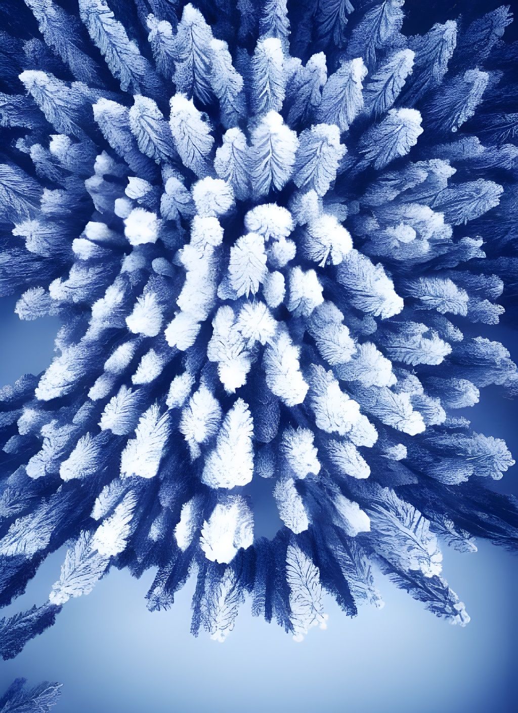 Sparkling Pine Tree in Winter Landscape at Night