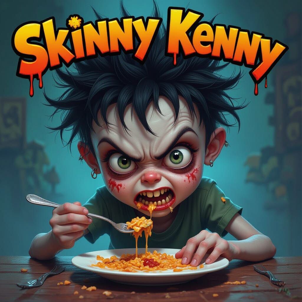 Skinny Kenny in Whimsical Horror Style