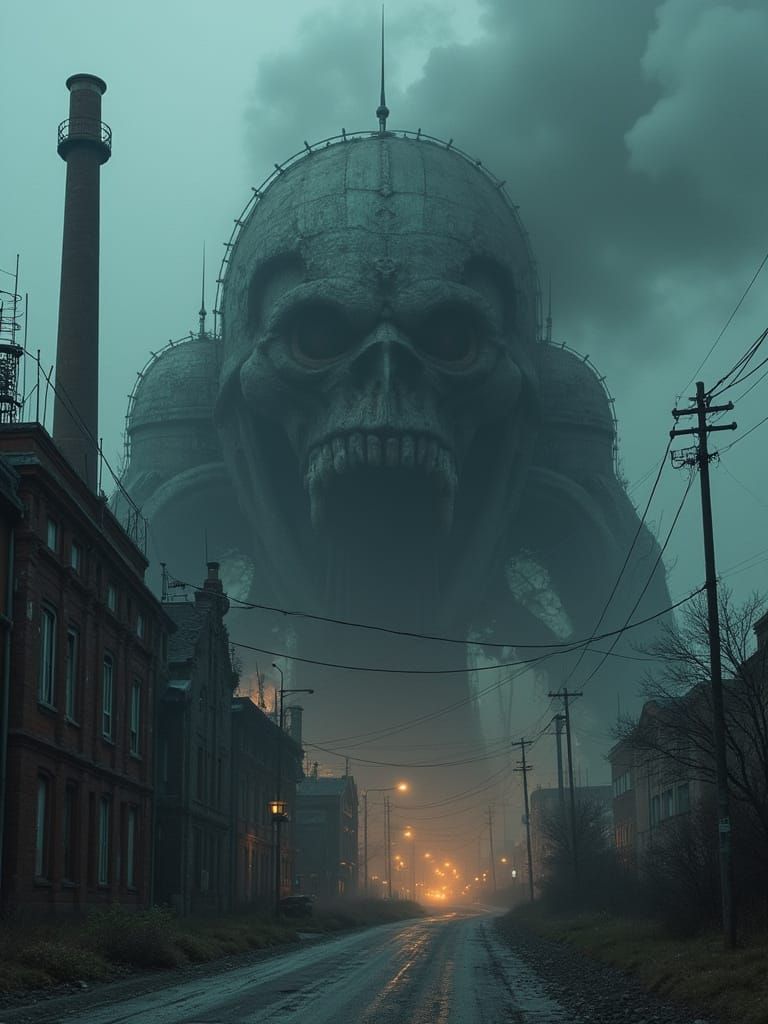 Cyberpunk Refinery Megalopolis in Dark Contrast