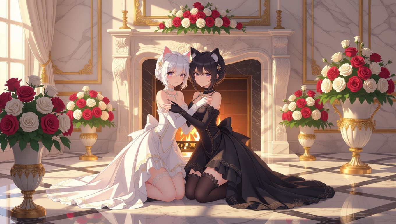 Cat Girls in Luxury Surroundings