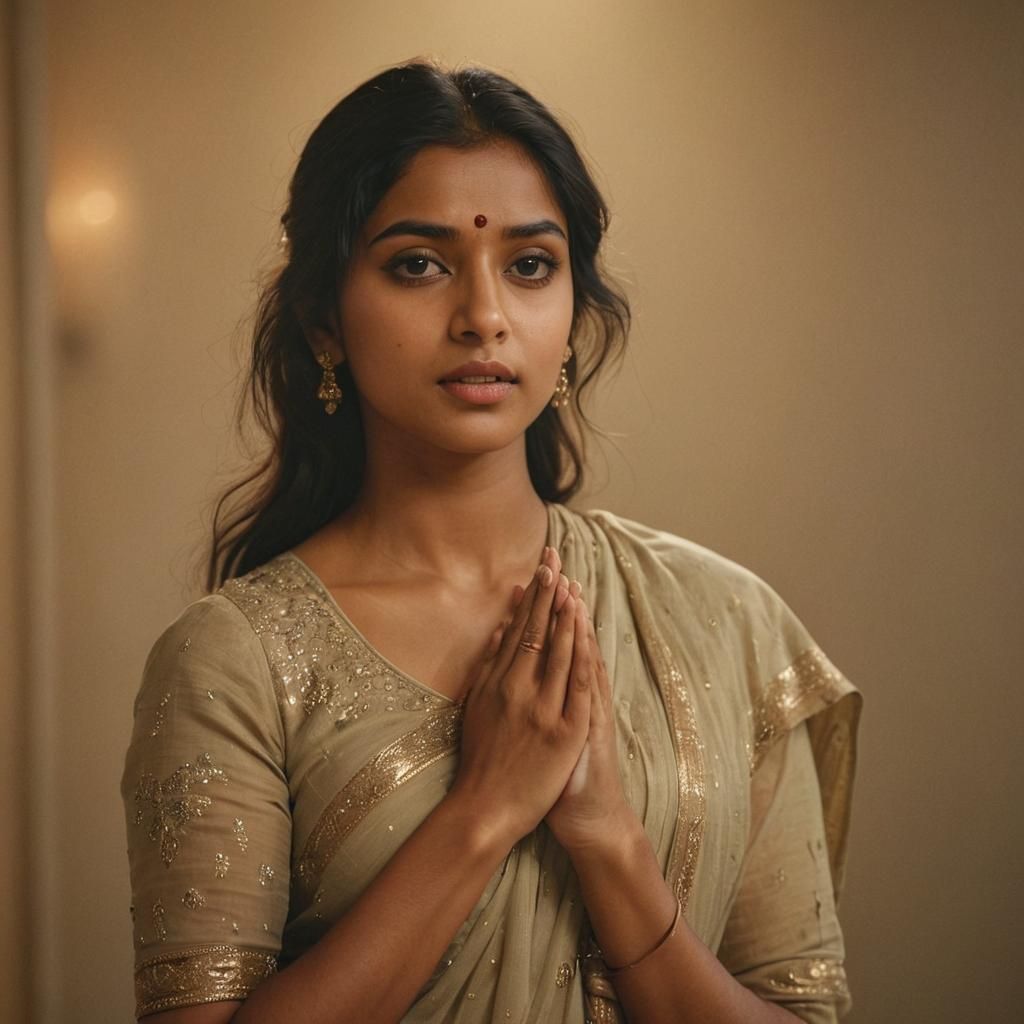 Radiant Indian Woman Portrait in Cinematic Realism